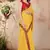 Yellow plain lycra saree with blouse
