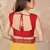 Yellow plain lycra saree with blouse