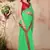 Green plain lycra saree with blouse
