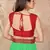 Green plain lycra saree with blouse