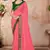 Peach plain lycra saree with blouse