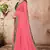Peach plain lycra saree with blouse
