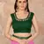 Pink plain lycra saree with blouse