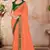 Orange plain lycra saree with blouse