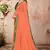 Orange plain lycra saree with blouse