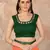 Orange plain lycra saree with blouse
