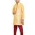 Brocade Kurta Pajama Set Full Sleeve  Golden