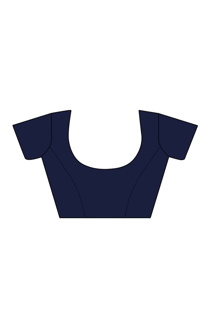 blue poly silk embroidered saree with blouse