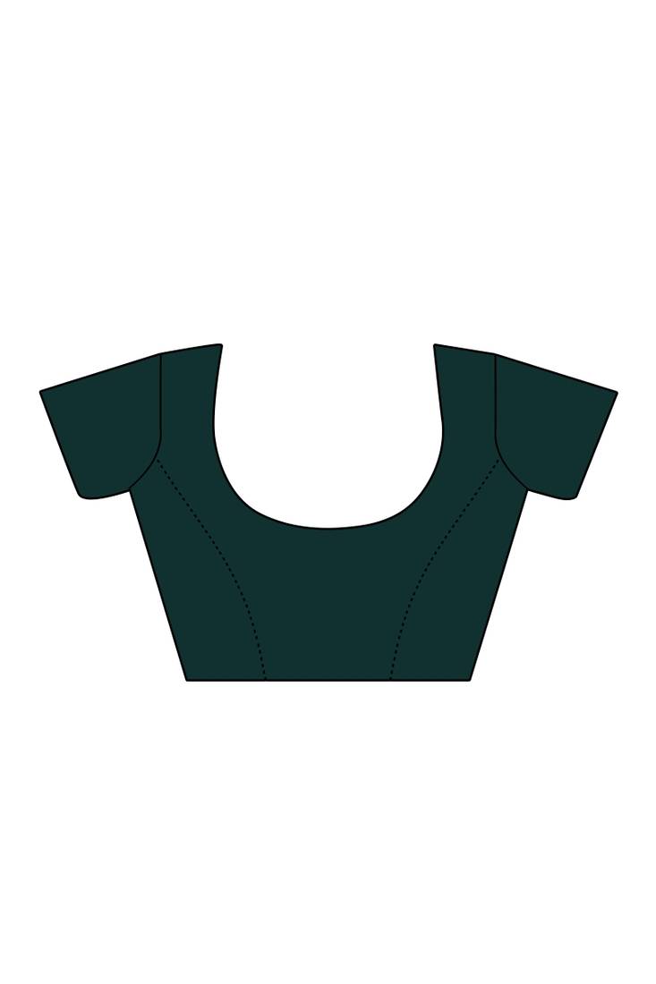 green poly silk embroidered saree with blouse