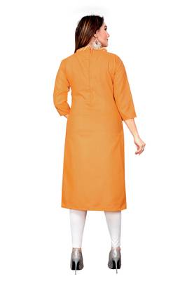 Mustard Cotton Slub Unstitched Dress Material With Mask 2