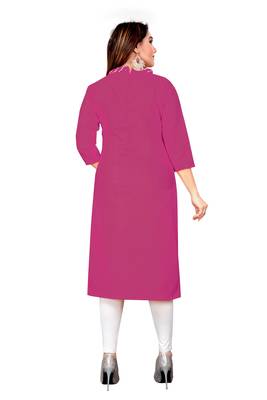 Kimisha Women's Pink Cotton Slub Unstitched Dress Material With Mask 2