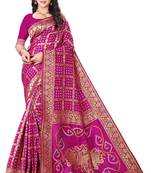pink polyester embroidered saree with blouse