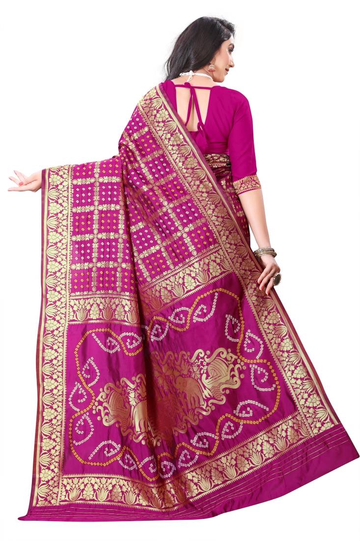 pink polyester embroidered saree with blouse