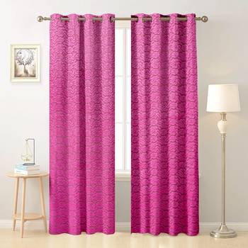 Pink polyester Printed Net  curtains 1