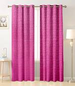 Pink polyester Printed Net  curtains