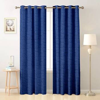 blue polyester Printed Net  curtains 1
