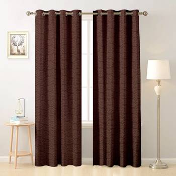 Brown polyester Printed Net  curtains 1