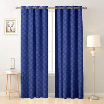 blue polyester Printed Net  curtains 1