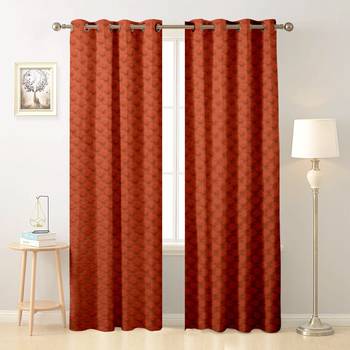 Orange polyester Printed Net  curtains 1