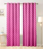 Pink polyester Printed Net  curtains