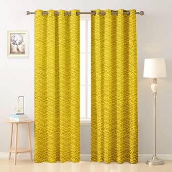 Yellow polyester Printed Net  curtains 1