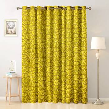 Yellow polyester Printed Net  curtain 1