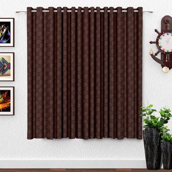 Brown polyester Printed Net  curtain 1