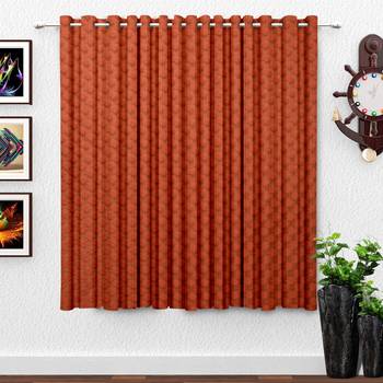 Orange polyester Printed Net  curtain 1