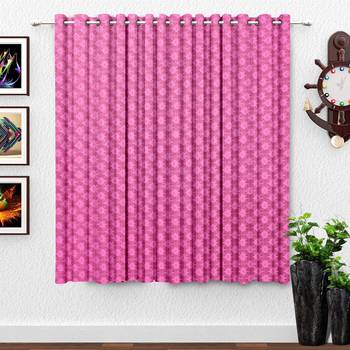 Pink polyester Printed Net  curtain 1