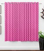 Pink polyester Printed Net  curtain