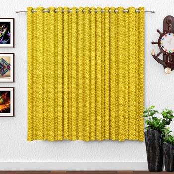 Yellow polyester Printed Net  curtain 1