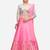 Pink & White Embroidered Semi-Stitched Lehenga & Unstitched Blouse with Dupatta