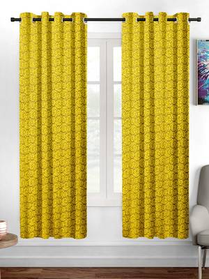 Yellow polyester Printed Net  curtains 1