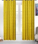 Yellow polyester Printed Net  curtains