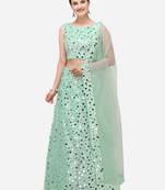 Sea Green Sequinned Embroidered Semi-Stitched Lehenga & Unstitched Blouse with Dupatta