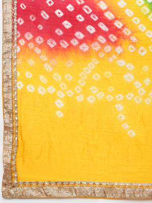 White & Mustard Mirror Work Semi-Stitched Lehenga & Unstitched Blouse With Dupatta 5