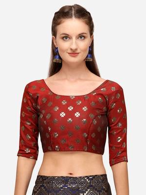 Blue Woven Design Semi-Stitched Lehenga & Unstitched Blouse with Dupatta 4