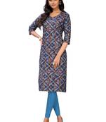 Black printed cotton cotton-kurtis