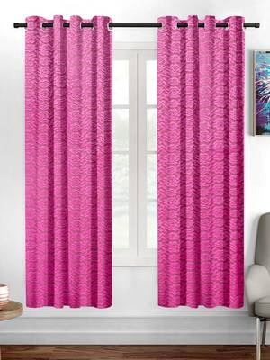 Pink polyester Printed Net  curtains 1