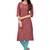 Purple printed cotton cotton-kurtis