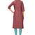 Purple printed cotton cotton-kurtis