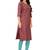 Purple printed cotton cotton-kurtis