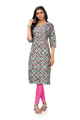 Green printed cotton cotton-kurtis 1