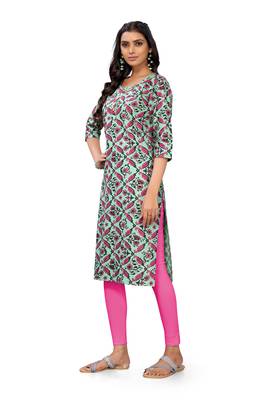Green printed cotton cotton-kurtis 4