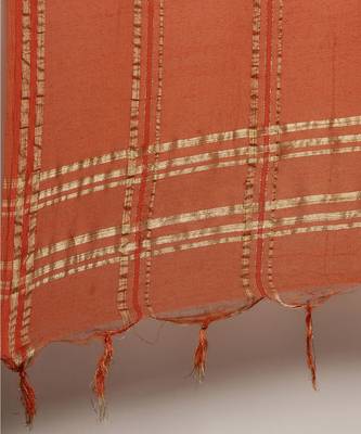 Black & Orange Print with Gotta Patti Dress Material 6