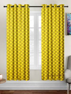 Yellow polyester Printed Net  curtains 1
