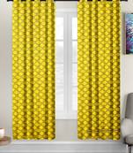 Yellow polyester Printed Net  curtains