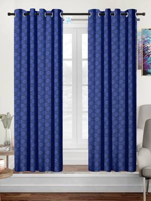blue polyester Printed Net  curtains 1