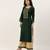 Women's Green & Cream Gotta Patti With Button Dress Material