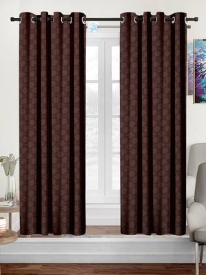 Brown polyester Printed Net  curtains 1